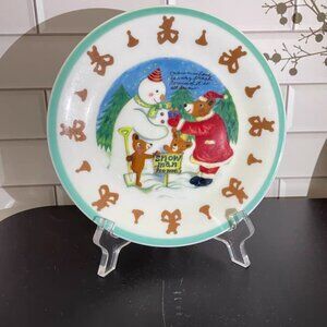 Ceramic Plate with Snowman